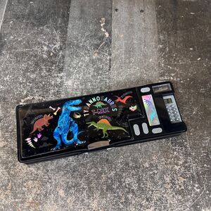 Dinosaur Hot Focus Retro Pencil Case Box Multi Compartment\ Calculator